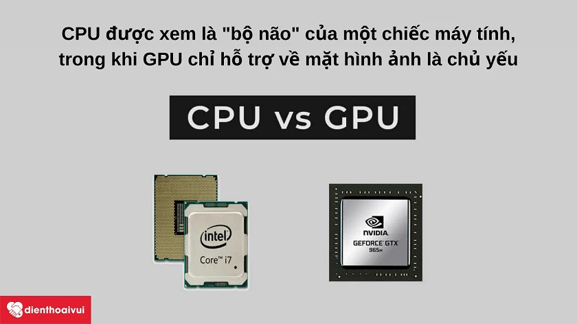 So sánh b&ocirc;̣ vi xử lý CPU và vi đi&ecirc;̀u khi&ecirc;̉n GPU