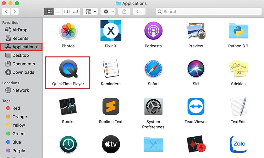 cách Ghi &acirc;m tr&ecirc;n Macbook bằng ph&acirc;̀n m&ecirc;̀m QuickTime Player