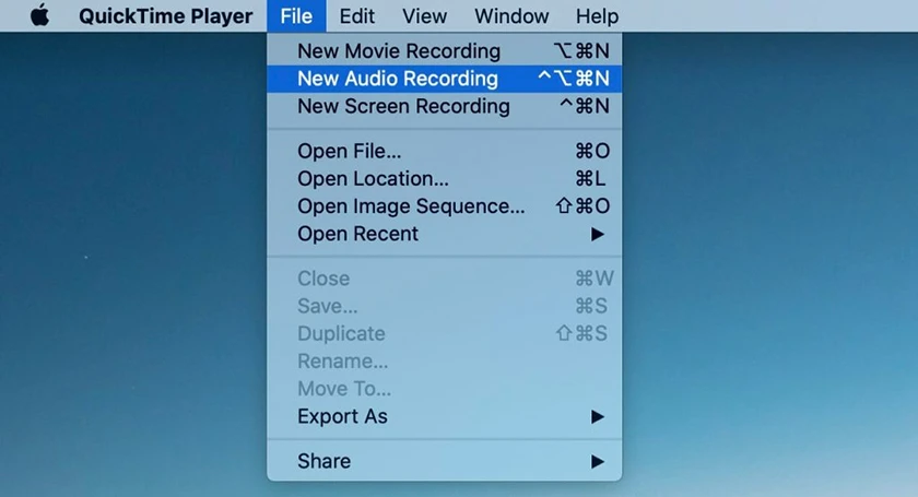 cách Ghi &acirc;m tr&ecirc;n Macbook bằng ph&acirc;̀n m&ecirc;̀m QuickTime Player