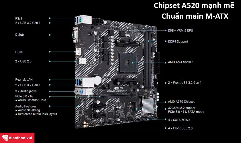 Mainboard Asus Prime A520M-K