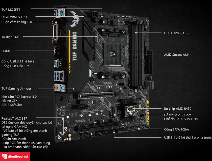 Mainboard Asus TUF B450M-Plus Gaming