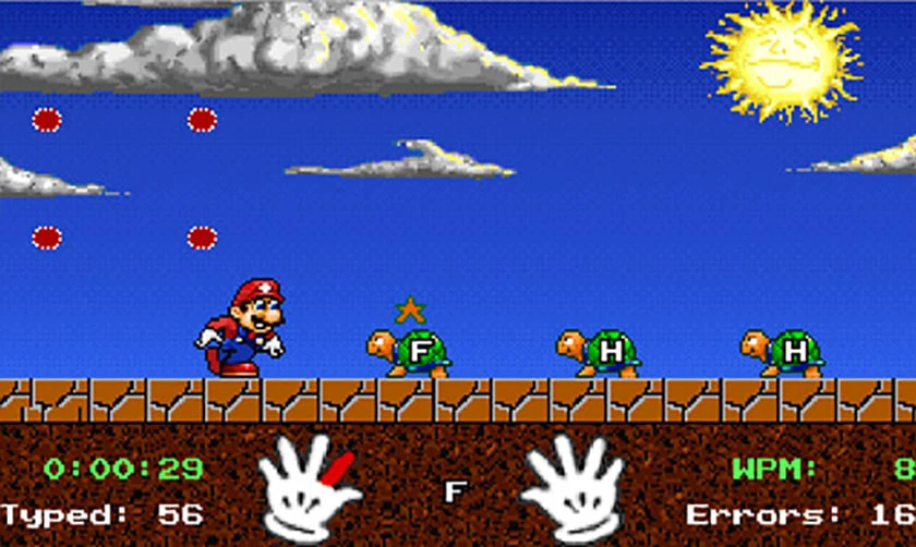 Luyện g&otilde; 10 ng&oacute;n Mario Teaches Typing online