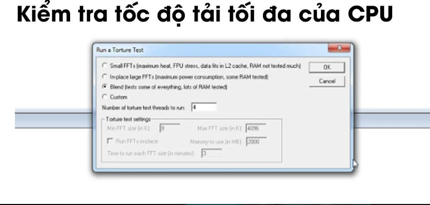 Kiểm tra tốc độ tải tối đa của CPU sau khi ép xung