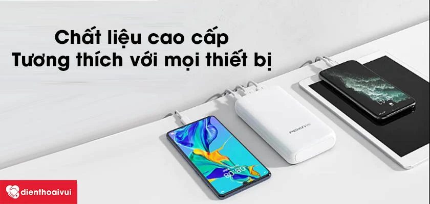 Pin sạc dự ph&ograve;ng PISEN Pro All 20.000mAh chất liệu cao cấp, tự ngắt khi đầy pin