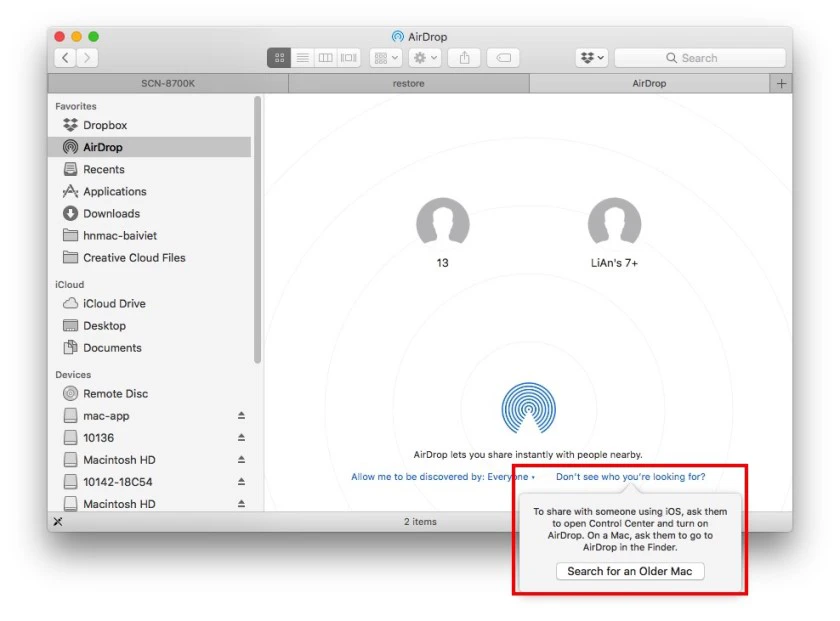 xử l&yacute; bật airdrop tr&ecirc;n thiết bị macbook kh&ocirc;ng được