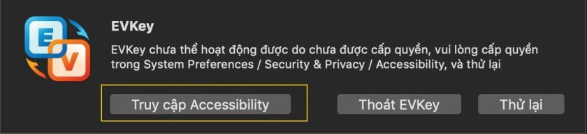 Chọn&nbsp;Truy cập Accesibility