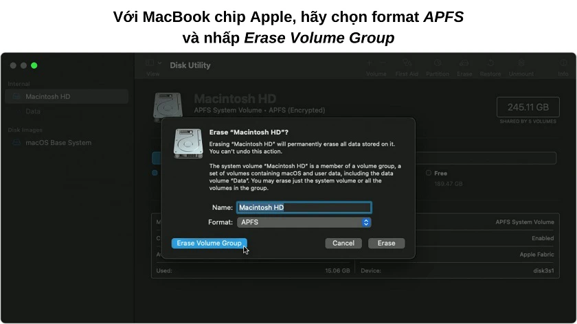Cách khôi phục cài đặt gốc MacBook Air / Pro chạy chip Apple