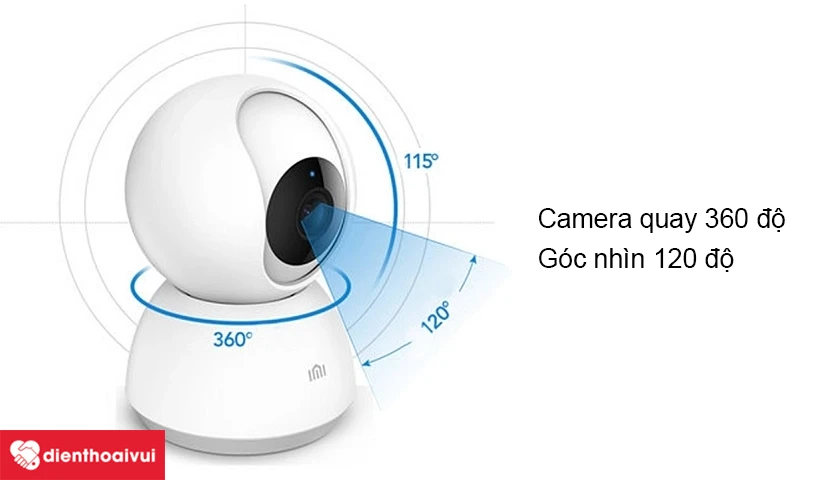 Xiaomi Mi Home Security 360: Kiểu d&aacute;ng đơn giản, nhỏ gọn với camera xoay 360 độ v&agrave; ống k&iacute;nh l&ecirc;n đến 120 độ