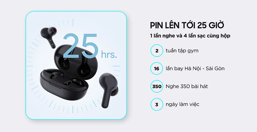 Dung lượng pin lớn với 5 giờ sử dụng