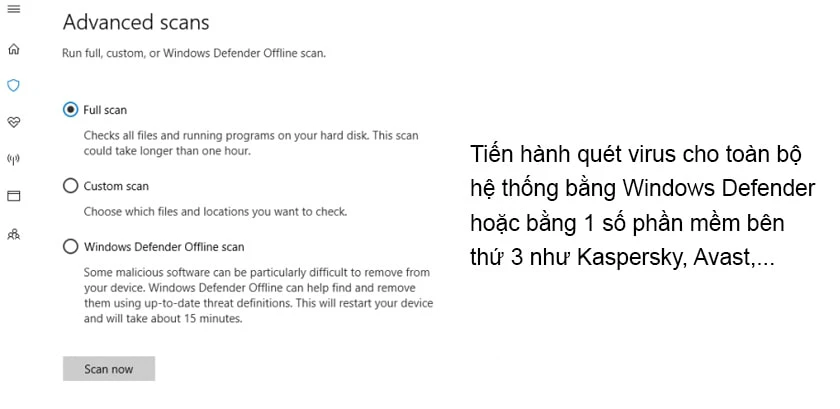 Qu&eacute;t virus cho to&agrave;n hệ thống