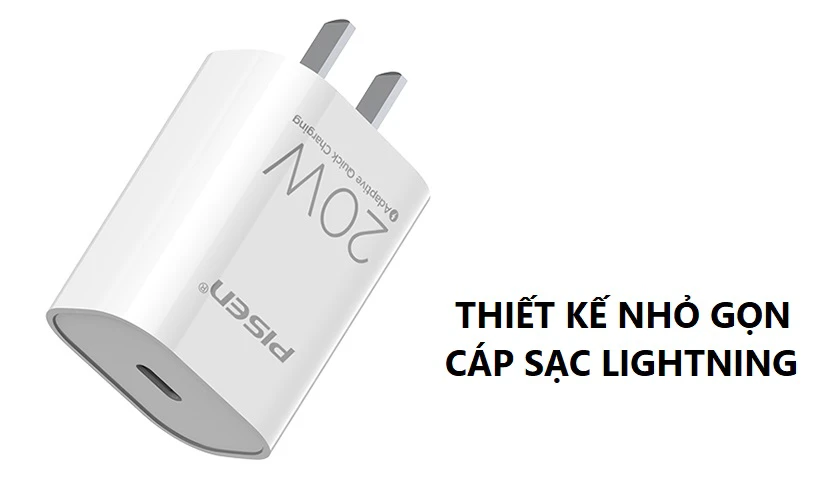 Củ sạc nhỏ gọn, cáp sạc chuẩn lightning cho iPhone