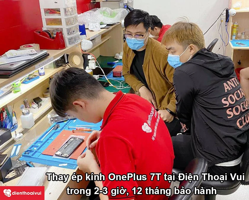 Dịch vụ thay ép kính OnePlus 7T chính hãng, giá rẻ tại Điện Thoại Vui