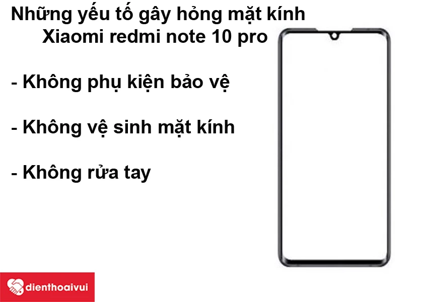 Dấu hiệu nhận biết mặt k&iacute;nh của Xiaomi Redmi Note 10 Pro cần thay mới