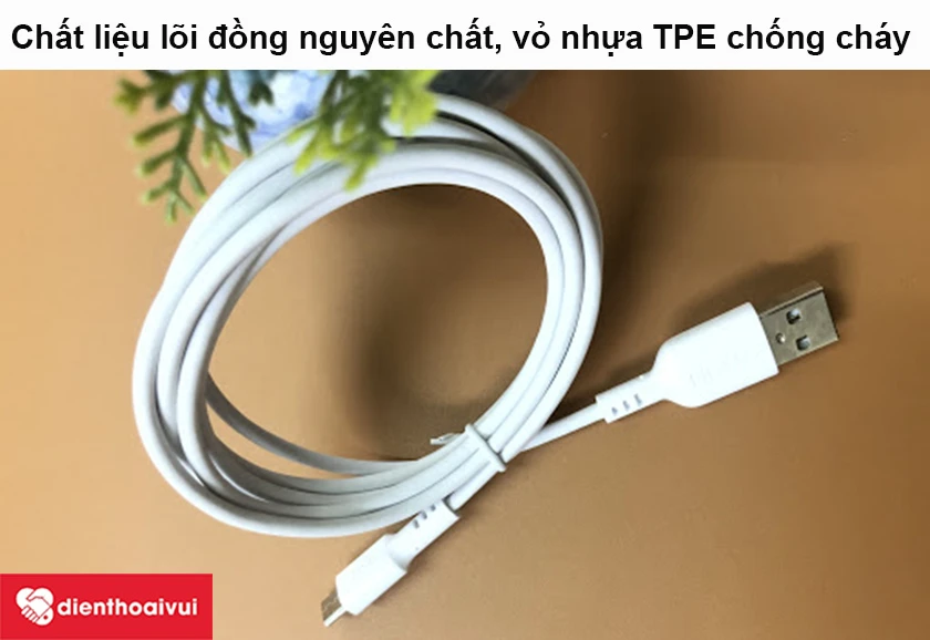 Chất liệu l&otilde;i đồng nguy&ecirc;n chất, vỏ máy nhựa TPE chống ch&aacute;y