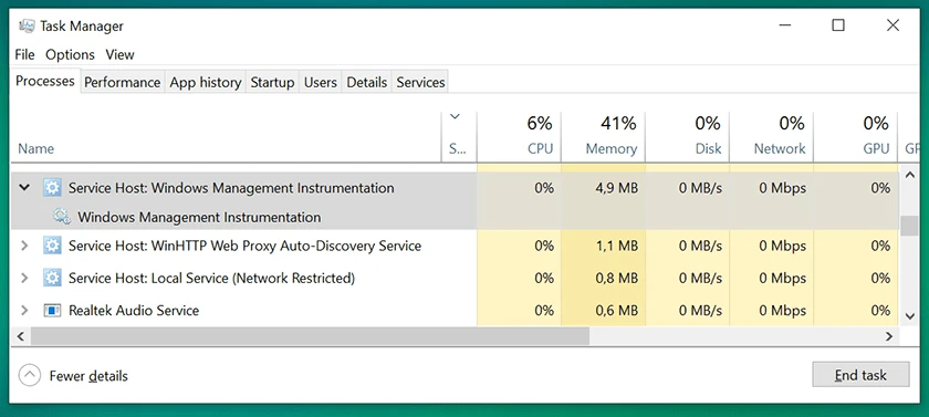 Khắc phục lỗi qu&aacute; tải CPU 100 % do WMI Provider Host&nbsp;