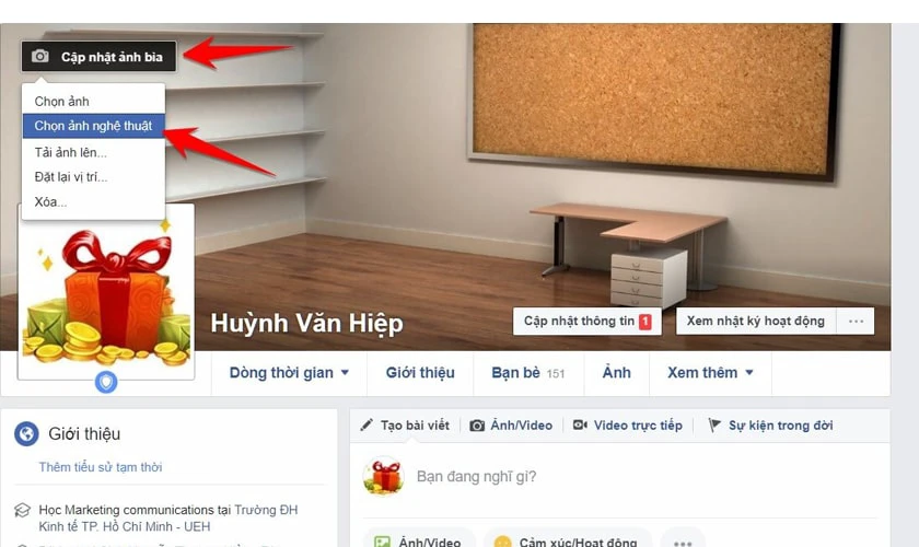 Cách thay đổi ảnh bìa video chỉ mình tôi trên Facebook