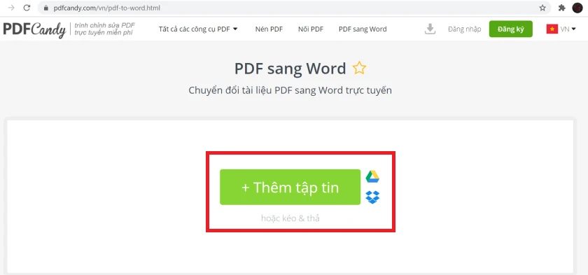 Cách chuyển từ file pdf sang word bằng pdfcandy