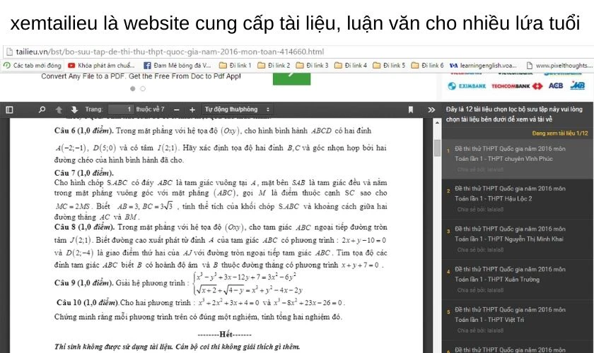 Cách tải tài liệu trên Xemtailieu miễn phí