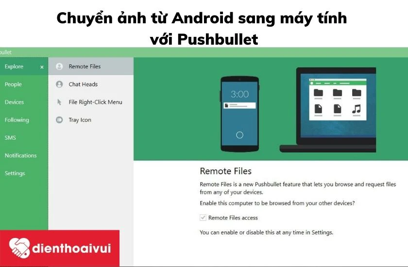 Phần mềm Pushbullet tr&ecirc;n điện thoại