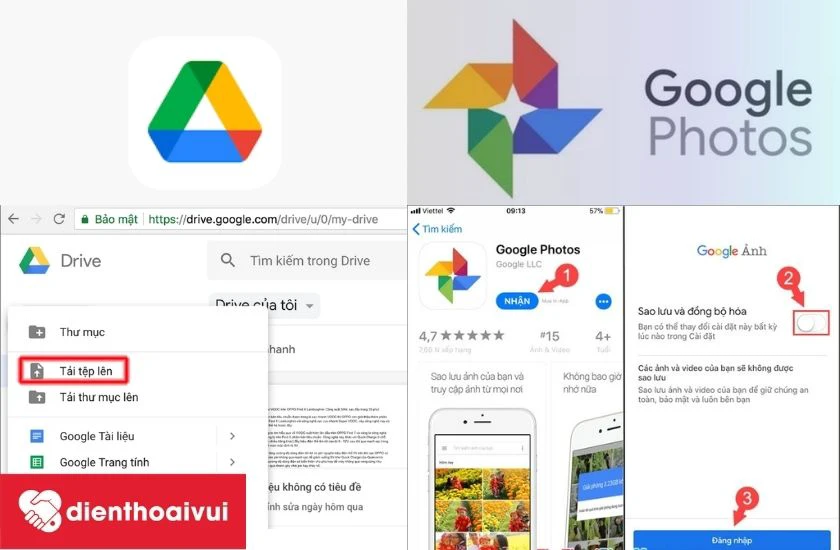 Chuyển h&igrave;nh từ điện thoại sang m&aacute;y t&iacute;nh bằng email hoặc Google Dive