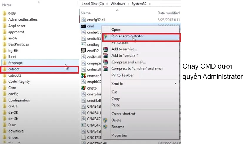 Chạy file Update dưới quyền “Run as Administrator”
