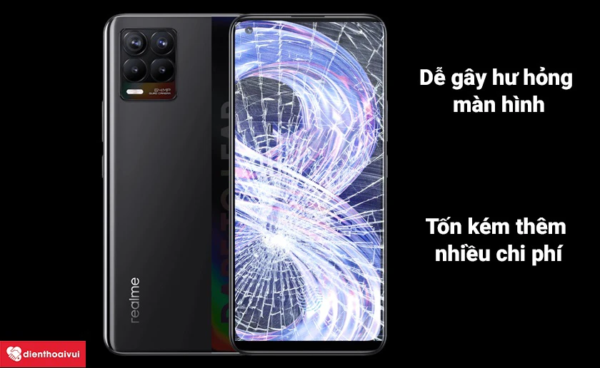 Hư m&agrave;n h&igrave;nh do chủ quan kh&ocirc;ng thay mặt k&iacute;nh khi gặp hư hỏng