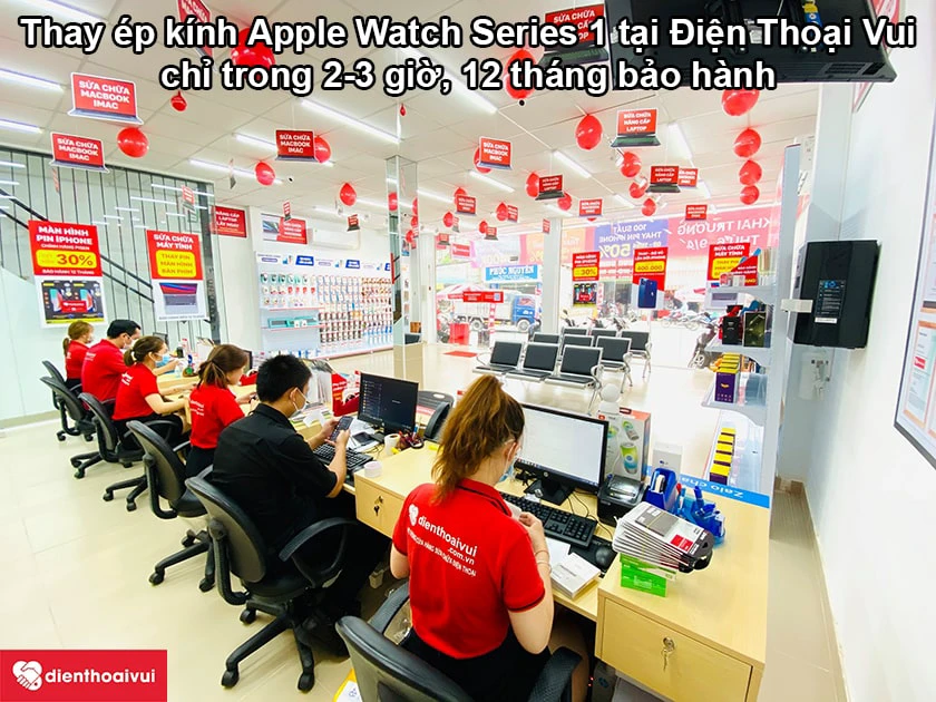 Dịch vụ thay &eacute;p k&iacute;nh Apple Watch Series 1 ch&iacute;nh h&atilde;ng, uy t&iacute;n tại Điện Thoại Vui