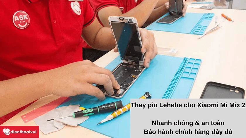 Dịch vụ thay pin Lehehe chính hãng cho Xiaomi Mi Mix 2 chuyên nghiệp, bảo hành chính hãng tại hệ thống Điện Thoại Vui