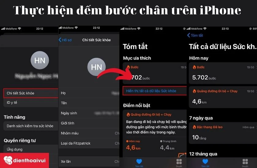 Đếm bước ch&acirc;n tr&ecirc;n iPhone được thực hiện như thế n&agrave;o?
