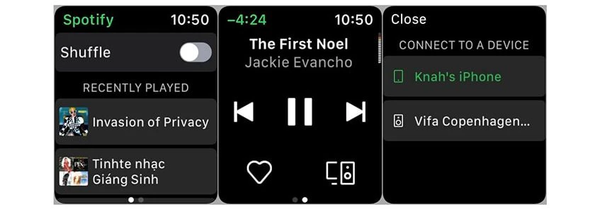 C&aacute;ch nghe nhạc (ph&aacute;t nhạc) tr&ecirc;n Apple Watch bằng Spotify v&agrave; Apple Music