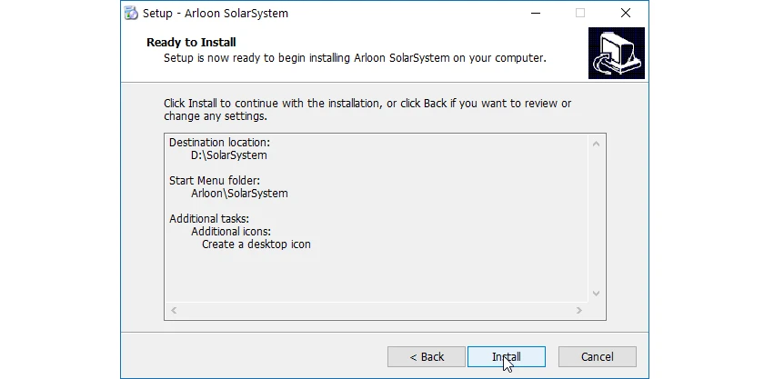nhấn Install để bắt đầu c&agrave;i đặt