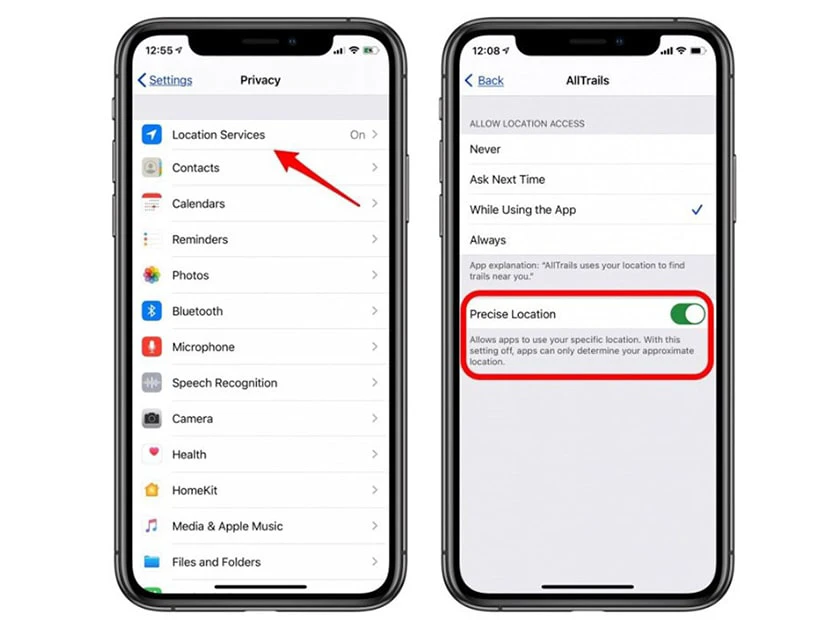 Tắt định vị vị tr&iacute; iPhone - c&aacute;ch tiết kiệm pin iphone ios 14 hiệu quả