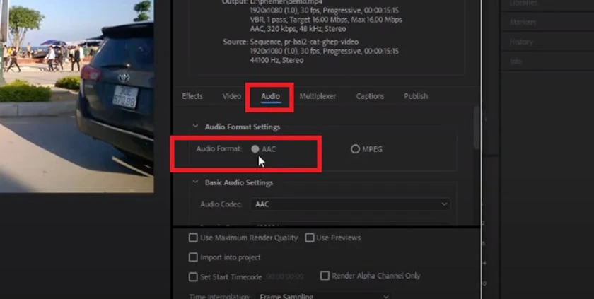 c&aacute;ch export video trong premiere