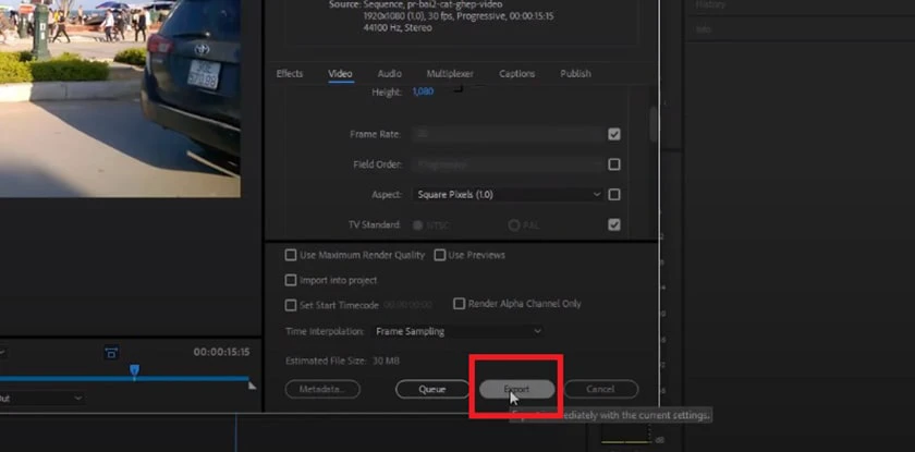 c&aacute;ch export video trong premiere