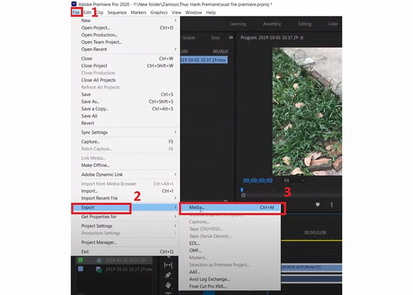Xuất video HD trong Adobe Premiere
