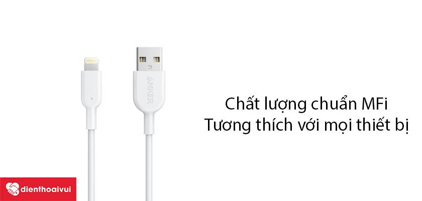 C&aacute;p sạc Anker PowerLine II Lightning 3ft/0.9m A8012