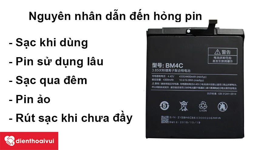 Nguyên nhân dẫn đến chai pin, phồng pin, sụt pin nhanh chóng