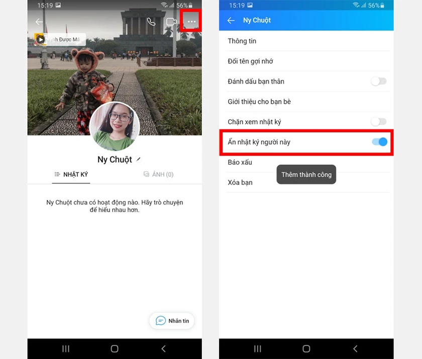 Ẩn nhật ký của bạn bè