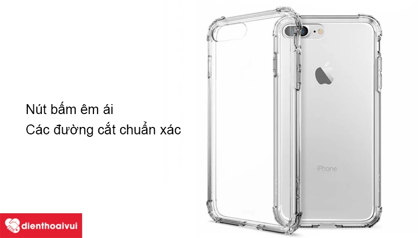 Nút bấm êm ái, các đường cắt phù hợp với camera, cổng sạc,…