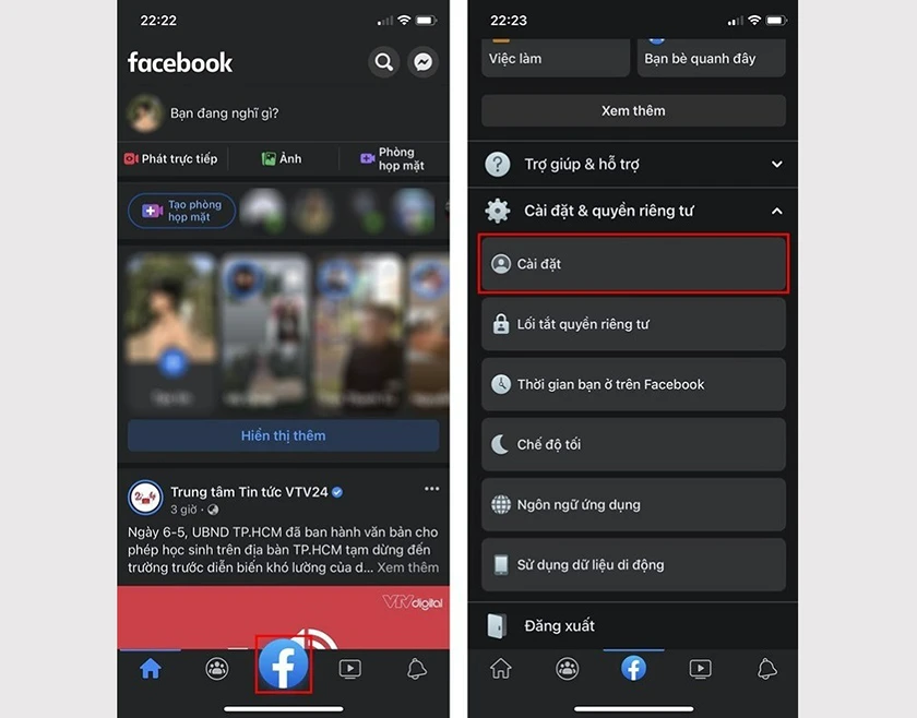C&aacute;ch mở bong b&oacute;ng chat messenger tr&ecirc;n iphone v&agrave;o c&agrave;i đặt