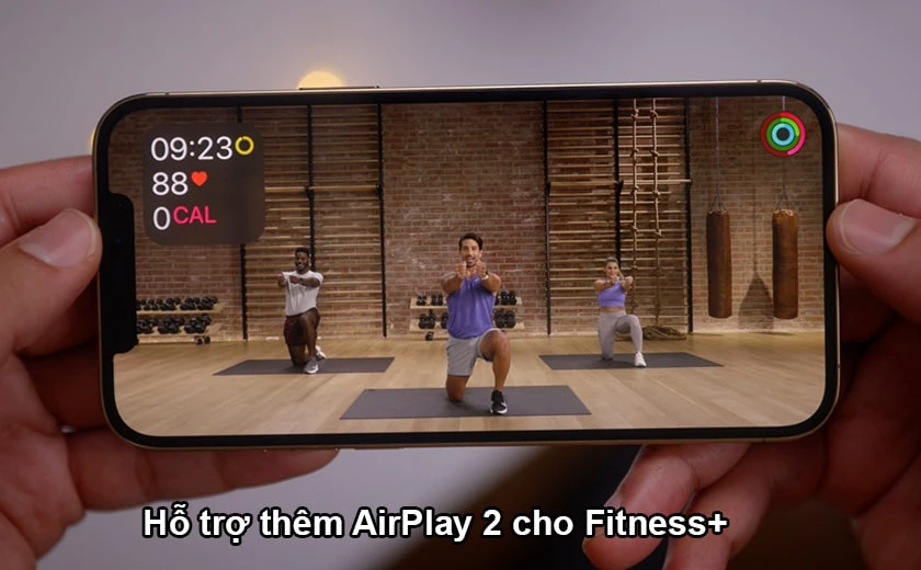 t&iacute;nh năng ios 14. hỗ trợ th&ecirc;m AirPlay 2 cho Fitness+