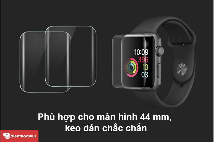 D&aacute;n m&agrave;n h&igrave;nh PPF Apple Watch full cao cấp mặt trước 44mm