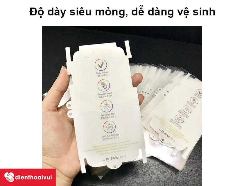 Độ dày siêu mỏng, dễ dàng vệ sinh