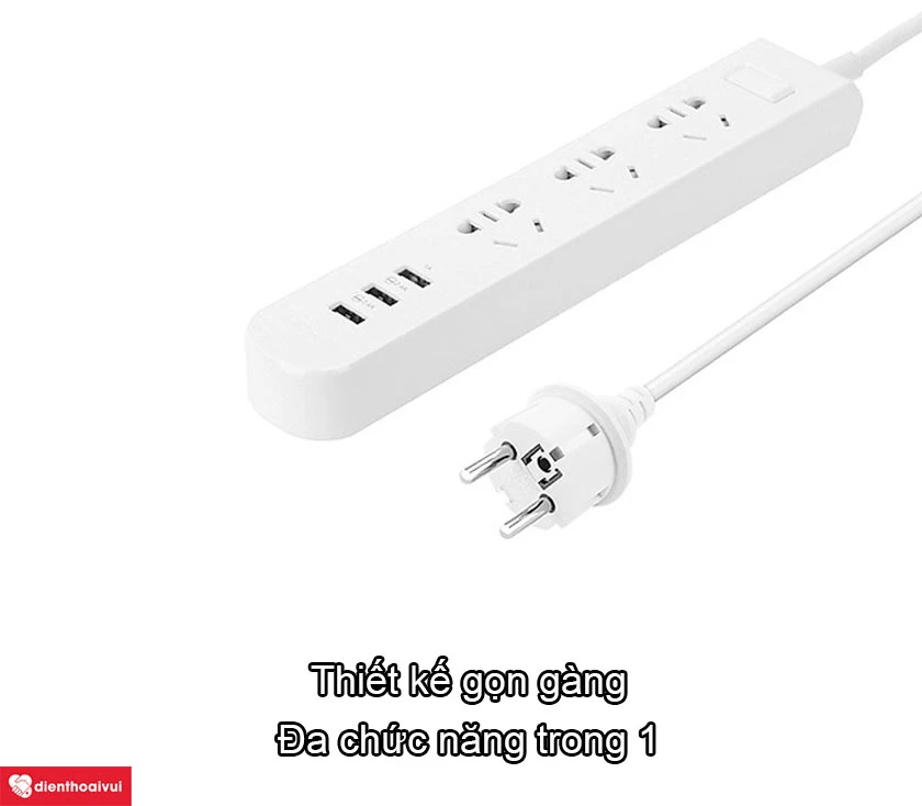Ổ cắm điện Pisen PSCXB-01U 3 cổng AC - 3 cổng USB