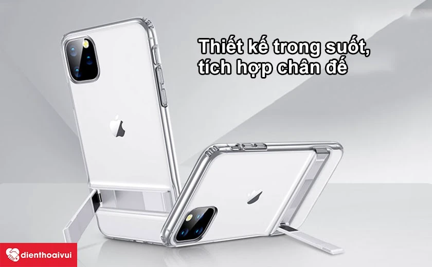 Ốp iPhone 11 Pro Max Likgus Kickstand trong suốt