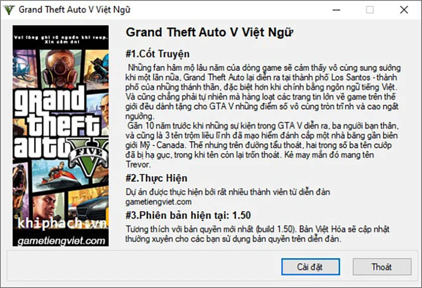 C&acirc;́u hình y&ecirc;u c&acirc;̀u tải GTA 5 Việt h&oacute;a