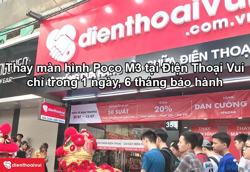 Dịch vụ thay màn hình Poco M3 chính hãng, uy tín tại Điện Thoại Vui