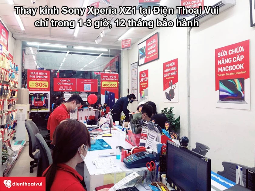 Dịch vụ thay k&iacute;nh Sony Xperia XZ1 ch&iacute;nh h&atilde;ng, chất lượng tại Điện Thoại Vui