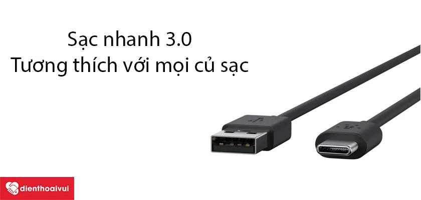 C&aacute;p sạc Type-C 3.0 Belkin si&ecirc;u bền 1.2m 