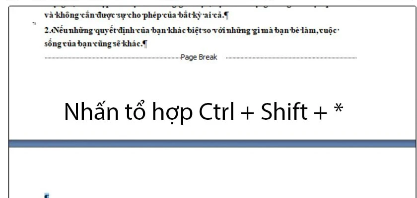 D&ugrave;ng c&aacute;ch x&oacute;a trang trong Word bằng Paragraph